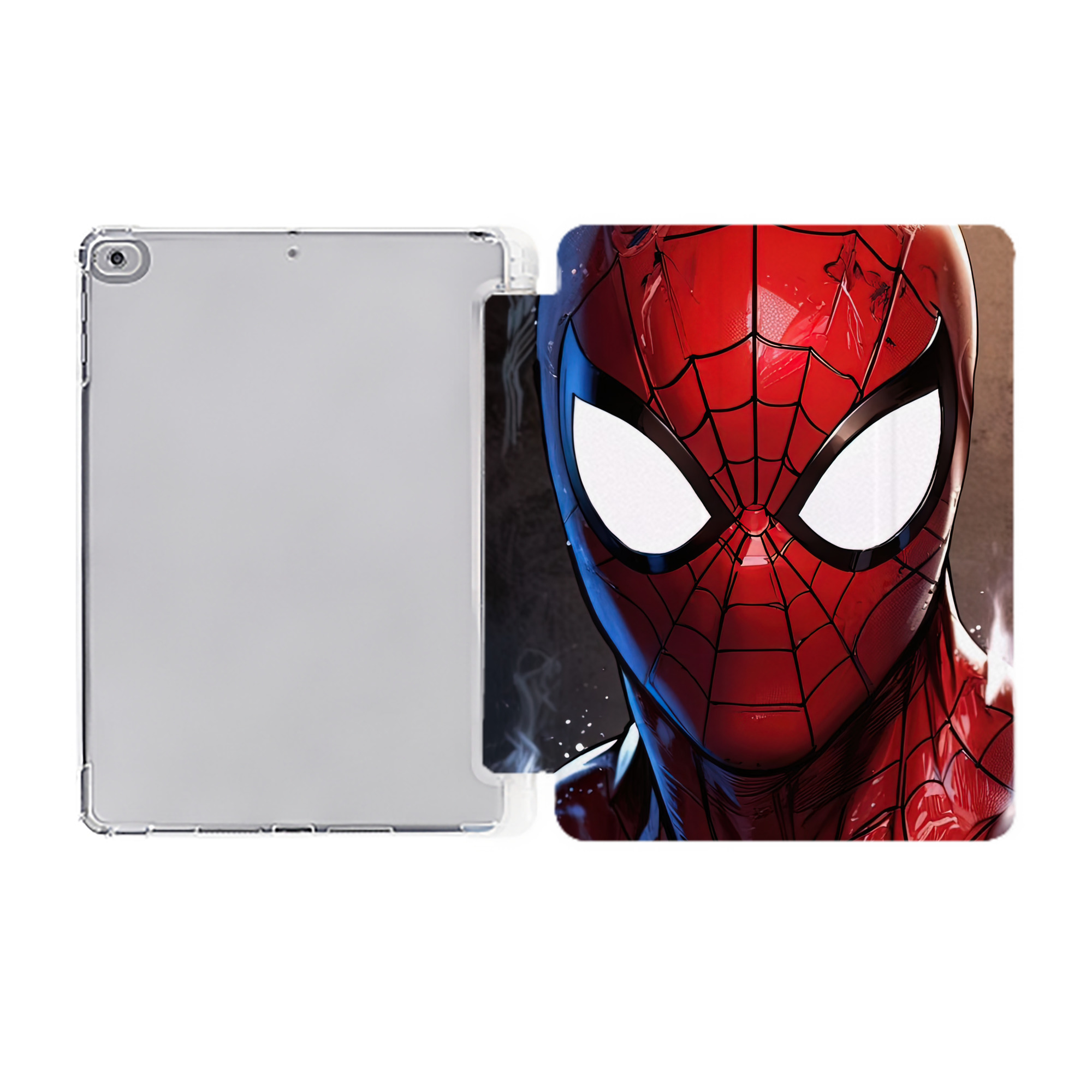 （画像用） Spider Man スパイダーマン IPad ケース ペン収納付き 三つ折りスタンド PUレザー×シリコン 対応機種9.5/10.5/10.9インチ